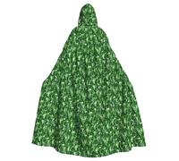 TTIGLHOH Monstera Deliciosa Banana Palm Long Cape With Hood,Adult Gothic Robe,For Masquerade Ball Medieval Larp Costume Wear