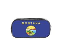 TTIGLHOH Montana State Flag Printed Transparent Pen Case, Waterproof Cosmetic Organizer, Portable Carryall for Art Tools