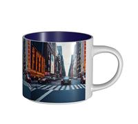 TTIGLHOH New York City Printing Drinking Cups Large-Capacity Ceramic Mugs Suitable for Cafes Sturdy Build Non-Slip Bottom