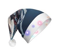 TTIGLHOH New York City Santa Hat For Christmas Costume Headwear Cap With Led Light For Adults,Santa Claus Hat For Party