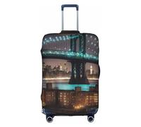 TTIGLHOH New York Manhattan Bridge Night Printing Travel Ready Scratch Protection Excludes Suitcase Cover Prevents Luggage Mix Up