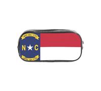 TTIGLHOH North Carolina State Flag Printed Transparent Pen Case, Waterproof Cosmetic Organizer, Portable Carryall for Art Tools