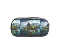 TTIGLHOH Norway Islands Printed Transparent Pen Case, Waterproof Cosmetic Organizer, Portable Carryall for Art Tools