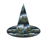 TTIGLHOH Norway Islands Printing 1 Pieces Halloween Witch Hat Carnivals Lightweight Foldable Ideal For Cosplay
