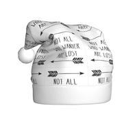 TTIGLHOH Not All Who Wander Are Lost Printing Autumn Winter Thicken Costume Caps Plush Unique Stylish Adult Women Santa Hat Holiday Ceremony