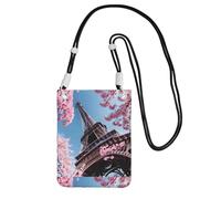 TTIGLHOH Oil Painting Paris Eiffel Tower Printing Travel Small Crossbody Bag Phone Purses With Shoulder Strap For Passport Smartphone Wallet