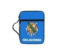 TTIGLHOH Oklahoma State Flag Printed Bible Storage Bag, Water Resistant Oxford Cloth Carrier, Church Study Organizer Case