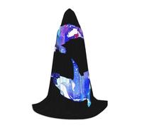 TTIGLHOH Orca Killer Whale Long Cape Outfit For Teenagers Cosplay Gear Masquerade Vampire Witch Halloween Party Costume