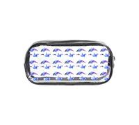 TTIGLHOH Orca Killer Whale Printed Transparent Pen Case, Waterproof Cosmetic Organizer, Portable Carryall for Art Tools