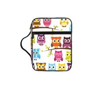 TTIGLHOH Owls on Tree Branches Printed Bible Storage Bag, Water Resistant Oxford Cloth Carrier, Church Study Organizer Case