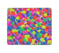 TTIGLHOH Pickleball Balls Colors Pattern Thick Desk Pad Mouse Mat With Lock Stitch Edge, Stable Non-Slip Surface For Computer Use