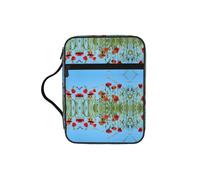 TTIGLHOH Poppies on Sky Printed Bible Storage Bag, Water Resistant Oxford Cloth Carrier, Church Study Organizer Case