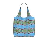 TTIGLHOH Poppies on Sky Printed Reusable Shopping Bag Foldable, Lightweight Tote Bag 25L for Grocery Travel Commuting