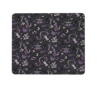 TTIGLHOH Purple Black Goth Spooky Thick Desk Pad Mouse Mat With Lock Stitch Edge, Stable Non-Slip Surface For Computer Use