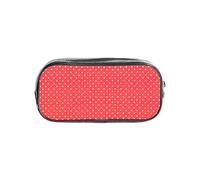 TTIGLHOH Red and White Polka Dots Printed Transparent Pen Case, Waterproof Cosmetic Organizer, Portable Carryall for Art Tools