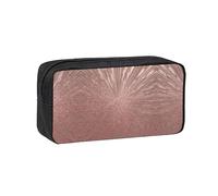 TTIGLHOH Rose Gold Marble Printed Wide-Open Pen Bag, Soft Fabric High Capacity Case, Aesthetic Stationery for School Use