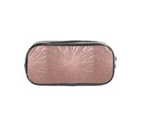 TTIGLHOH Rose Gold Pink Printed Transparent Pen Case, Waterproof Cosmetic Organizer, Portable Carryall for Art Tools