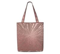 TTIGLHOH Rose Gold Pink Reusable Canvas Shopping Bag, Medium Tote With Snap Closure Daily Use, Work, Shopping