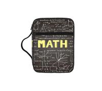TTIGLHOH School Math Printed Bible Storage Bag, Water Resistant Oxford Cloth Carrier, Church Study Organizer Case