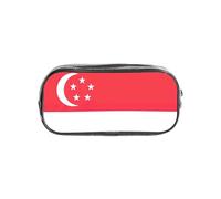 TTIGLHOH Singapore Flag Printed Transparent Pen Case, Waterproof Cosmetic Organizer, Portable Carryall for Art Tools