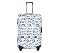 TTIGLHOH Small Blue Whale Swimming Printing Travel Ready Scratch Protection Excludes Suitcase Cover Prevents Luggage Mix Up