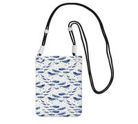 TTIGLHOH Small Blue Whale Swimming Printing Travel Small Crossbody Bag Phone Purses With Shoulder Strap For Passport Smartphone Wallet