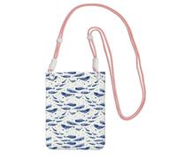 TTIGLHOH Small Blue Whale Swimming Printing Travel Small Crossbody Bag Phone Purses With Shoulder Strap For Passport Smartphone Wallet