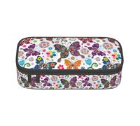 TTIGLHOH Spring Floral Butterfly Large Capacity Pencil Case,Stylish Pen Bags Pencils Pouch Organizer for Office College School