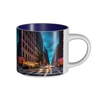 TTIGLHOH Streets of New York City Printing Drinking Cups Large-Capacity Ceramic Mugs Suitable for Cafes Sturdy Build Non-Slip Bottom