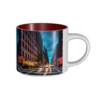 TTIGLHOH Streets of New York City Printing Drinking Cups Large-Capacity Ceramic Mugs Suitable for Cafes Sturdy Build Non-Slip Bottom