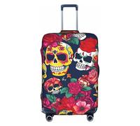 TTIGLHOH Sugar and Skulls and Flowers Printing Travel Ready Scratch Protection Excludes Suitcase Cover Prevents Luggage Mix Up