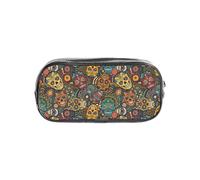 TTIGLHOH Sugar Skulls Print Printed Transparent Pen Case, Waterproof Cosmetic Organizer, Portable Carryall for Art Tools