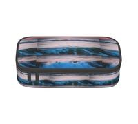 TTIGLHOH Sunset and Sunrise with Ocean Sea Waves Large Capacity Pencil Case,Stylish Pen Bags Pencils Pouch Organizer for Office College School