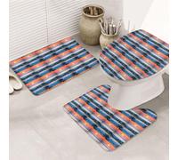 TTIGLHOH Sunset And Sunrise With Ocean Sea Waves Printing Non Slip Flannel 31.5x20in Mats For Ba Durable Floor Rugs 3 Piece Bathroom Rugs Set
