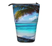 TTIGLHOH Tahiti Beach Standing Pencil Case for Girls Boys,Telescopic Pen Pouch for Kids Big Capacity for School