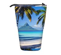 TTIGLHOH Tahiti Beaches Standing Pencil Case for Girls Boys,Telescopic Pen Pouch for Kids Big Capacity for School