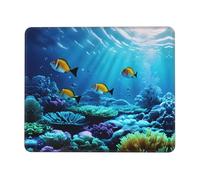 TTIGLHOH Tranquil Underwater Scenery Thick Desk Pad Mouse Mat With Lock Stitch Edge, Stable Non-Slip Surface For Computer Use