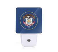 TTIGLHOH Utah Flag Led Night Light Plug Into Wall, Fashion Printed Nightlight with Dusk to Dawn Sensor for Hallway Room Stairway