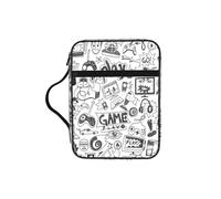 TTIGLHOH Video Game Boys Printed Bible Storage Bag, Water Resistant Oxford Cloth Carrier, Church Study Organizer Case