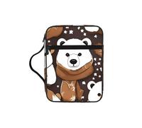 TTIGLHOH White Bear Brown Bear Printed Bible Storage Bag, Water Resistant Oxford Cloth Carrier, Church Study Organizer Case
