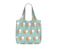 TTIGLHOH White bear brown bear Printed Reusable Shopping Bag Foldable, Lightweight Tote Bag 25L for Grocery Travel Commuting