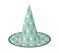 TTIGLHOH White Bear Brown Bear Printing 1 Pieces Halloween Witch Hat Carnivals Lightweight Foldable Ideal For Cosplay