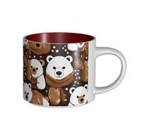 TTIGLHOH White Bear Brown Bear Printing Drinking Cups Large-Capacity Ceramic Mugs Suitable for Cafes Sturdy Build Non-Slip Bottom