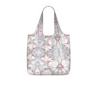 TTIGLHOH White Marble Rose Gold Printed Reusable Shopping Bag Foldable, Lightweight Tote Bag 25L for Grocery Travel Commuting