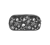 TTIGLHOH White Punk Skull Printed Transparent Pen Case, Waterproof Cosmetic Organizer, Portable Carryall for Art Tools