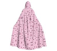 TTIGLHOH White Sheep On Pink Background Long Cape With Hood,Adult Gothic Robe,For Masquerade Ball Medieval Larp Costume Wear