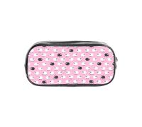 TTIGLHOH White Sheep on Pink Background Printed Transparent Pen Case, Waterproof Cosmetic Organizer, Portable Carryall for Art Tools