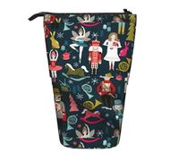TTIGLHOH Women's Nutcracker Ballet Xmas Dance Standing Pencil Case for Girls Boys,Telescopic Pen Pouch for Kids Big Capacity for School