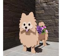 TTiiLoe Cute Dog Planter, Pomeranian Plant Pots, PVC Herb Garden Flower Pots, Dog Cartoon Shaped Plant Container Holder, Gifts for Pet Lovers, 24x18cm/9.44x7.08in