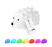 TTiiLoe Hedgehog Night Light for Kids, Silicone Nursery Light for Baby Room, Cute Bedside 8 Color Changing Lamp with Remote, Portable Rechargeable Animal Lights